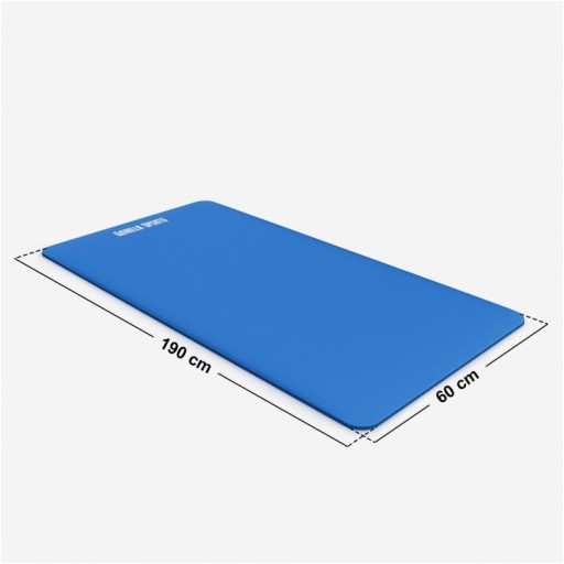 Mata do jogi ćwiczeń fitness 190x60x1,5 błękitna