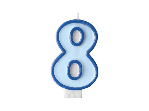 Свеча на день рождения №9 синяя, 7 см