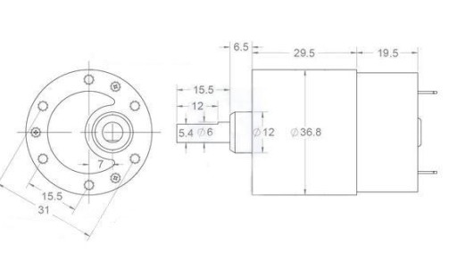 Mini silniczek 12V z przekładnią 10 obrotów MT100