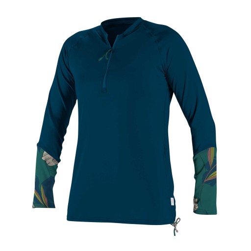 Женские плавки O'Neill Front Zip Sun, темно-синие/бриджит, с длинными рукавами, размер XS