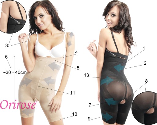 Orirose WYSOKIE Majtki WYSZCZUPLAJĄCE brzuch MODELUJĄCE talię uda SIZE PLUS