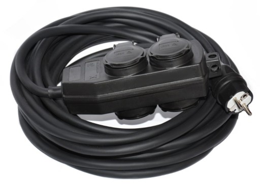 H05RR-F резиновый удлинитель 3x1,5 1м, разветвитель