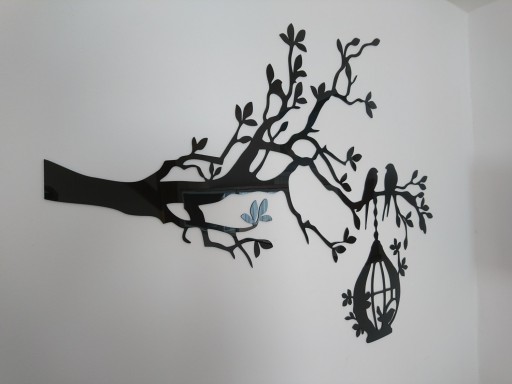 Украшение стен для 3D A056 Salon Birds на ветке 110x85 см.
