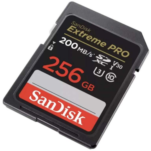Карта памяти Sandisk SDXC EXTREME PRO256 ГБ, 200 МБ