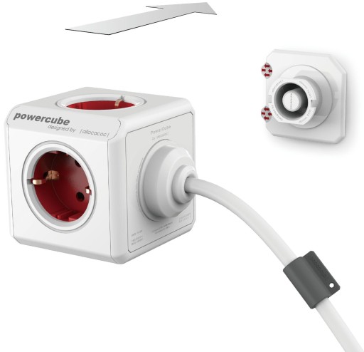 PowerCube Extended niebieski przewód 1.5m, 5 gniazd, DesignNest (allocacoc)