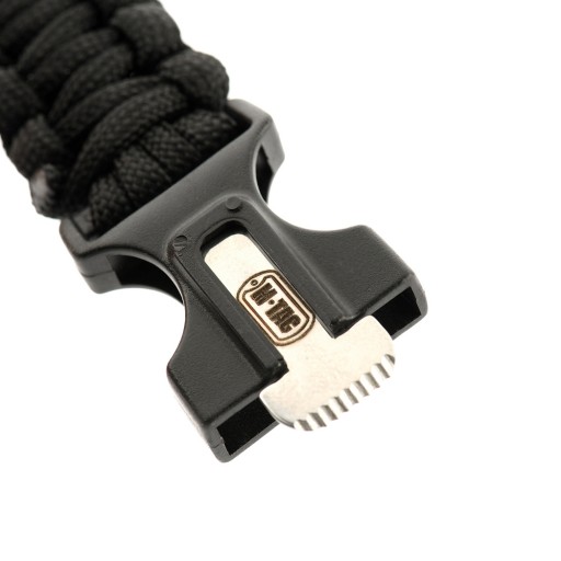 Bransoletka Survivalowa M-Tac Paracord Krzesiwo Gwizdek Kompas Black M