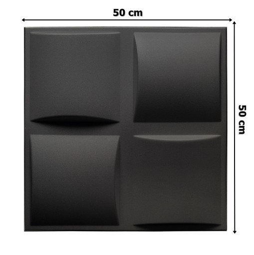 Czarne PANELE ŚCIENNE KASETONY sufitowe 3D PLED 8x