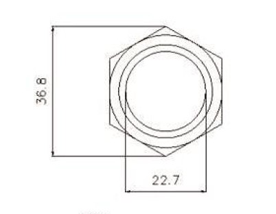 PRZYCISK MONOSTABILNY WANDALOODPORNY 250V 5A 28x35MM CZERWONY