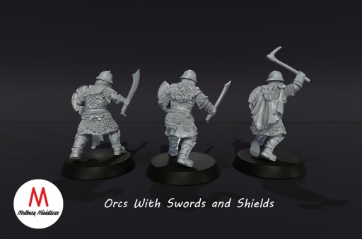 Orc Warriors with Sword and Shield - Zestaw x3