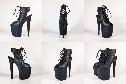 КАБЛУКИ ЖЕНСКИЕ, ЧЕРНЫЕ ТУФЛИ НА ПЛАТФОРМЕ ДЛЯ ТАНЦЕВ НА ПИЛДЕ SexyHeels 20 CM 39