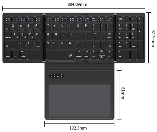 Портативная беспроводная Bluetooth-клавиатура B055 с большой сенсорной панелью