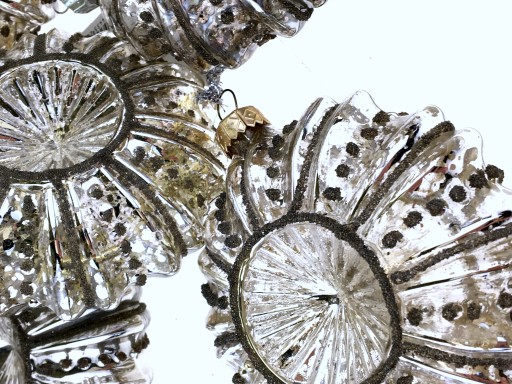 CHRISTMAS BALLS GLASS SHAPES SILVER 10 см