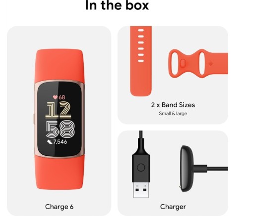 Фитнес Fitbit Charge 6 с приложениями Google, пульс на тренажерах