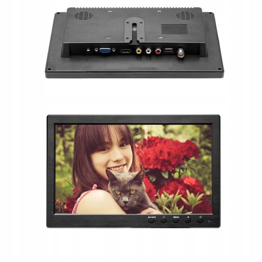 MONITOR LED 10 CALI HD Z HDMI VGA AV BN 12V EKRAN LCD