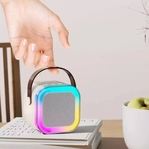 ПОРТАТИВНЫЙ ДИНАМИК BLUETOOTH КАРАОКЕ RGB ПОДСВЕТКА 2 МИКРОФОНА МИНИ-ГНЕЗДО USB SD