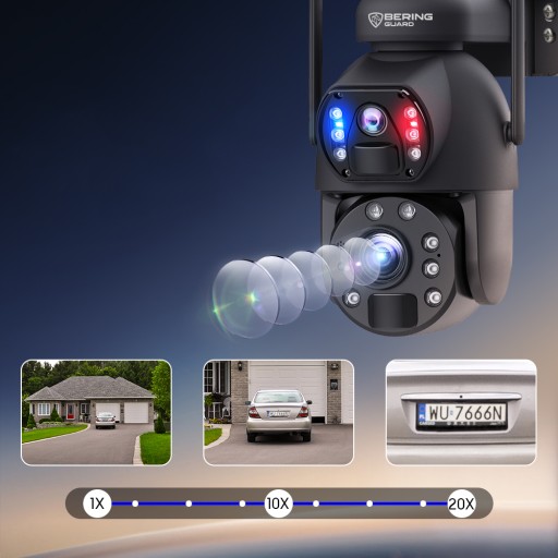 FOTOPUŁAPKA GSM SOLAR ZOOM OPTYCZNY x36 8MP DWA OBIEKTYWY BERING GUARD