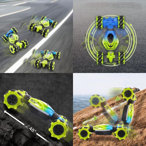 SAMOCHÓD DRIFT ZDALNIE STEROWANY 4WD RC GESTEM KASKADERSKI AUTO + PILOT