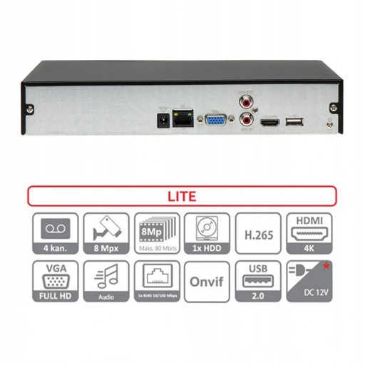NVR2104HS-4KS2 4-канальный IP-рекордер 4K Dahua