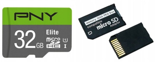 Карта Elite 32 ГБ + адаптер MS PRO DUO для PSP