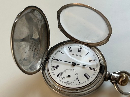 Карманные часы Waltham, большие, серебро в отличном состоянии!