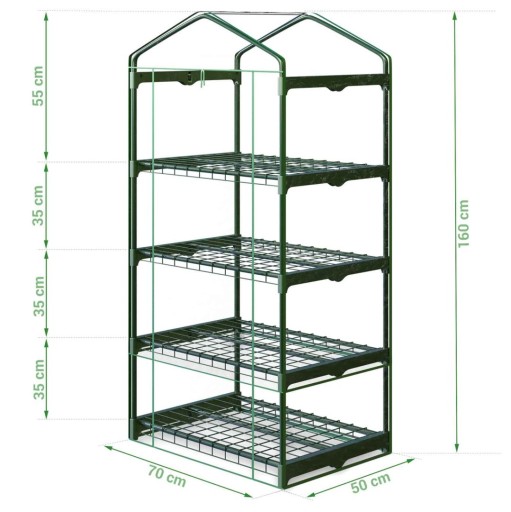 Полка для теплицы 70 x 50 x 160 см СЕЯЛКА ДЛЯ ПЛЕНКИ БАЛКОННАЯ ТЕПЛИЦА