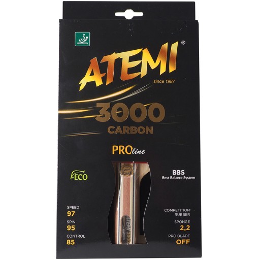 РАКЕТКА ДЛЯ НАСТОЛЬНОГО ТЕННИСА ATEMI PRO вогнутая 3000 + ШАРИКИ