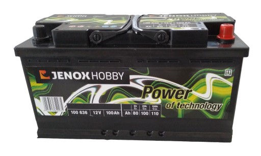 JENOX HOBBY АККУМУЛЯТОР 12В 100Ач МОРСКОЙ ДЛЯ ЛОДКИ НОВЕЙШЕЙ МОДЕЛЬ!