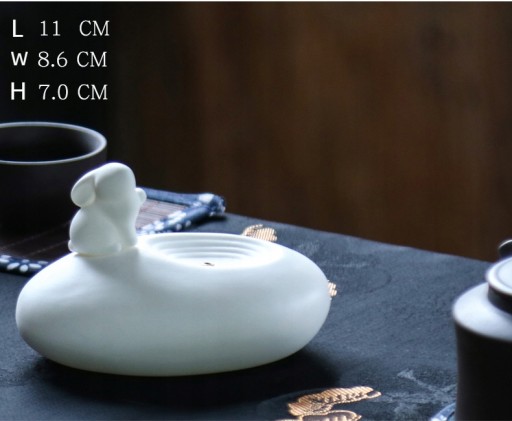 Kadzidełka z białej porcelany Zen Rabbit