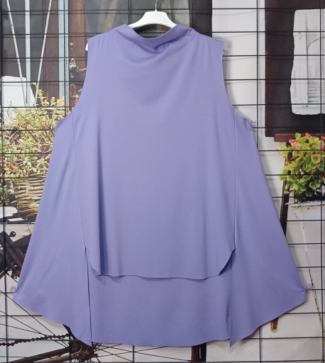 WŁOSKA TUNIKA STYL WENDY TRENDY WRZOS ASYMETRYCZNA 158C duża do 120 biust