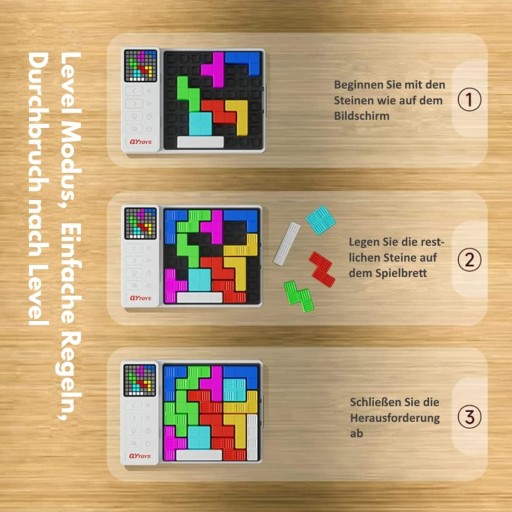 TETRIS GRA ELEKTRONICZNY WYŚWIETLACZ 3000 GAMES LOGICZNA IQ 6 POZIOMÓW EDU