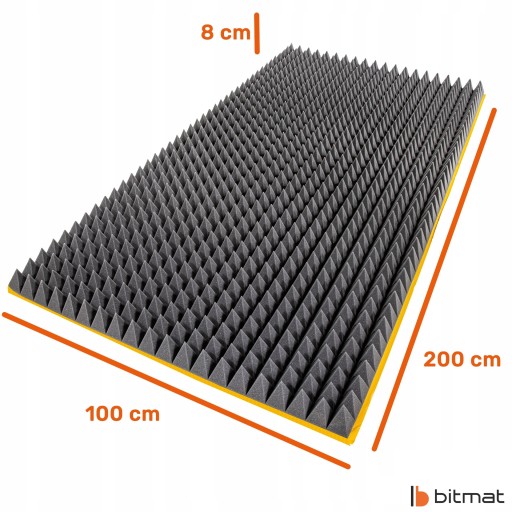 Акустический коврик FOAM PYRAMID 8 см САМОКЛЕЯЩИЙСЯ акустический студийный репетиционный зал