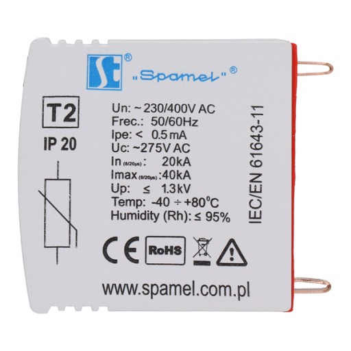 ОГРАНИЧИТЕЛЬ ПЕРЕНАПРЯЖЕНИЯ SPAMEL T2 4P 20kA SPMO20C\4P