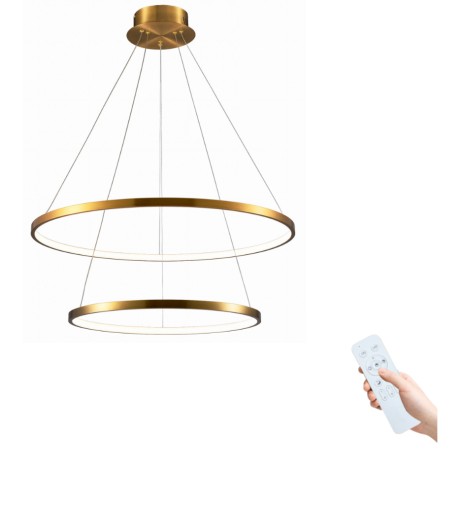 LAMPA WISZĄCA LED 2 RINGI SUFITOWA żyrandol 50W