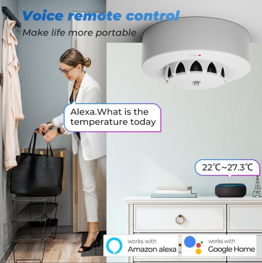 Датчик дыма температуры и влажности TUYA WiFi/беспроводная сигнализация WIFI