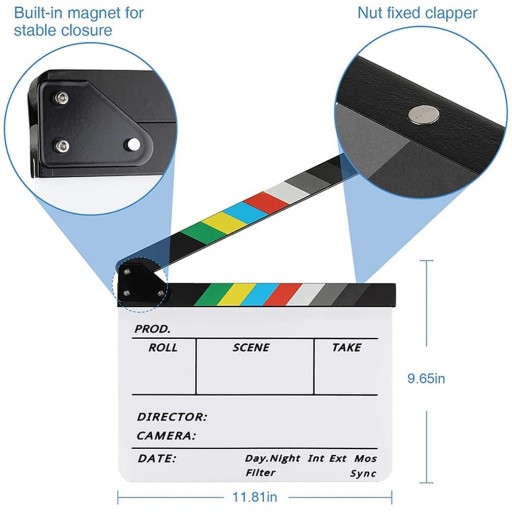 FILM CLAPPER Gadżet reżyserski o wymiarach 30 x 26,5 cm