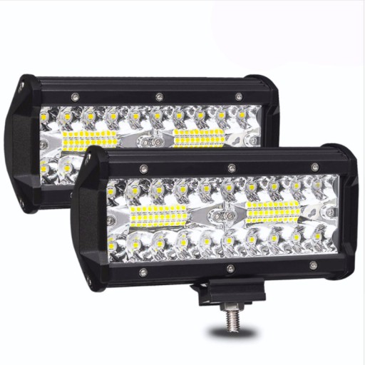 НАБОР РАБОЧИХ ЛАМП АВТОМОБИЛЬНЫЕ ГАЛОГЕНЫ QUAD 2x 120Вт LED CREE IP68 МОЩНЫЙ