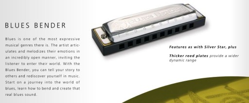 Blues Bender G-Dur - Harmonijka ustna diatoniczna grzebień Clear ABS Hohner