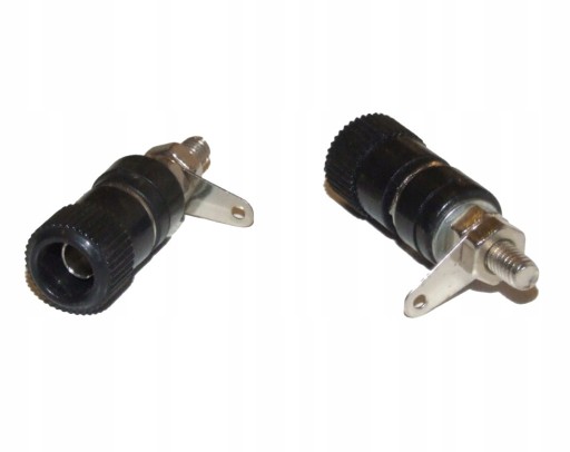GNIAZDO BANAN 4mm ZACISK BANANOWE CZARNE 12mm FV