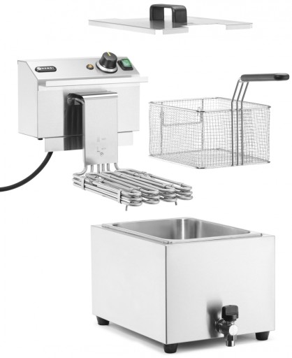 Frytownica elektryczna nastawna z kranem spustowym 400 V 66000 W 10 l -