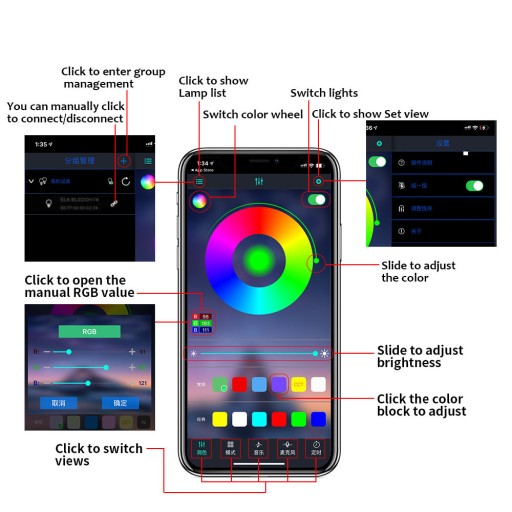 8M EL WIRE ВОЛОКОННО-ОПТИЧЕСКИЙ ОКРУЖАЮЩИЙ СВЕТОДИОД RGB SMART APP