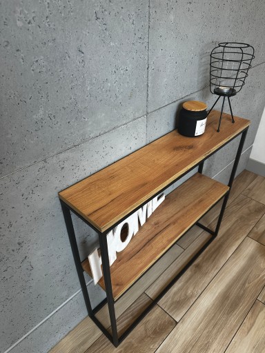 консоль, консоль, туалетный столик INDUSTRIAL LOFT 80X18X72 CRAFT ДУБ ЗОЛОТОЙ