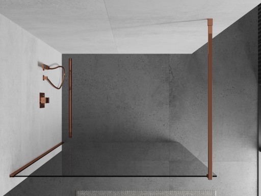 MEXEN KIOTO ŚCIANKA PRYSZNICOWA WALK-IN 120 x 200 CM ROSE GOLD szkło 8 mm