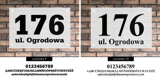 Tablica adresowa adres 3D numer na dom 30x20 satynowa - mrożone szkło akryl