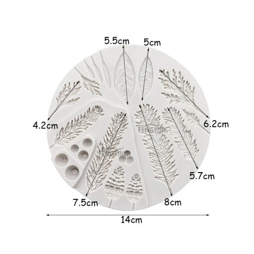 PENTART FOREMKA SILIKONOWA ROŚLINNY MIX NA KOLE 14cm