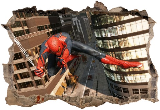 3D наклейки на стену для детей с Человеком-пауком 70х50.
