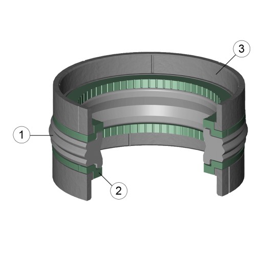 ПЯТИЭЛЕМЕНТНЫЙ ПОРШНЕВОЙ УЗЕЛ, ПОРШНЕВОЙ УПЛОТНИТЕЛЬ KGD 105x80x22,4