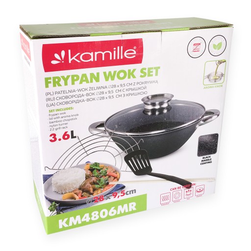 ЧУГУННЫЙ ВОК МРАМОРНАЯ ЖАРКА 28 KAMILLE INDUCTION