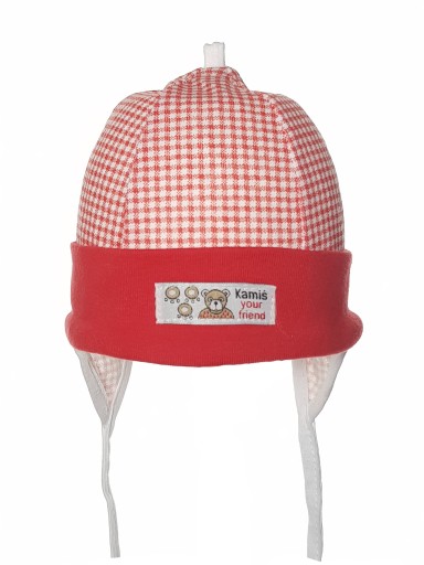 CZAPKA NIEMOWLĘCA CZAPECZKA WIĄZANA Z USZAMI BAWEŁNA 0-12 M-C MIX KOLORÓW
