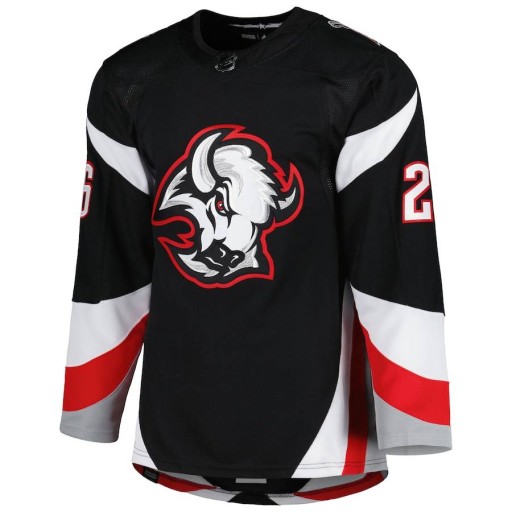 Хоккейные майки с длинными рукавами Rasmus Dahlin Black Buffalo Sabers для болельщиков