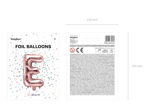 Foil Balloon Pink Gold Letter E Письмо 35 см
